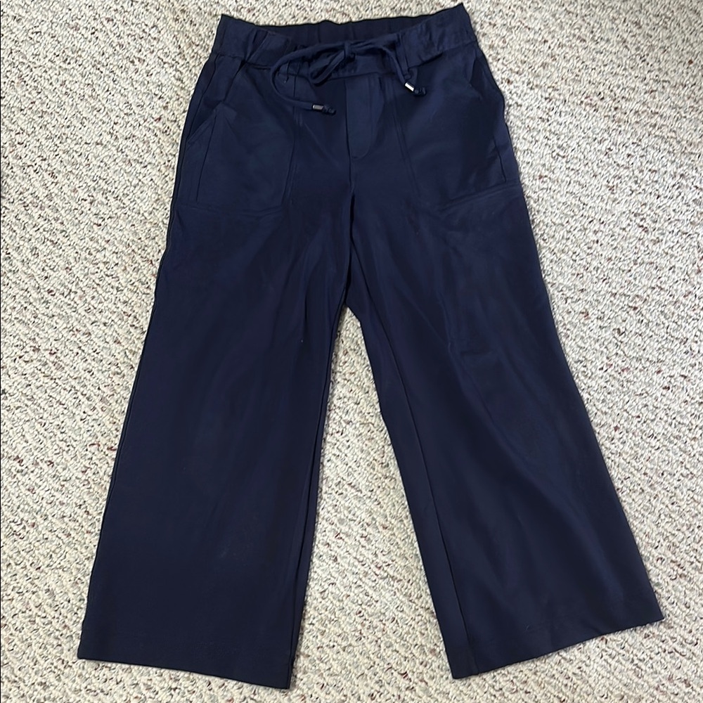 Democracy “Ab-Leisure” Navy Wide-Leg Pants Petite Small